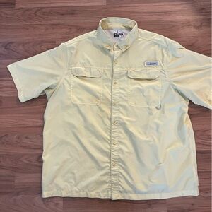 Yellow spf 40 mens fishing Shirt with Pocket